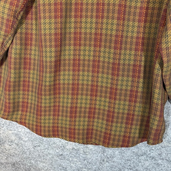 Royal Robbins Plaid Button Down Shirt Brown Red Yellow Size L Outdoor Casual - Picture 15 of 16